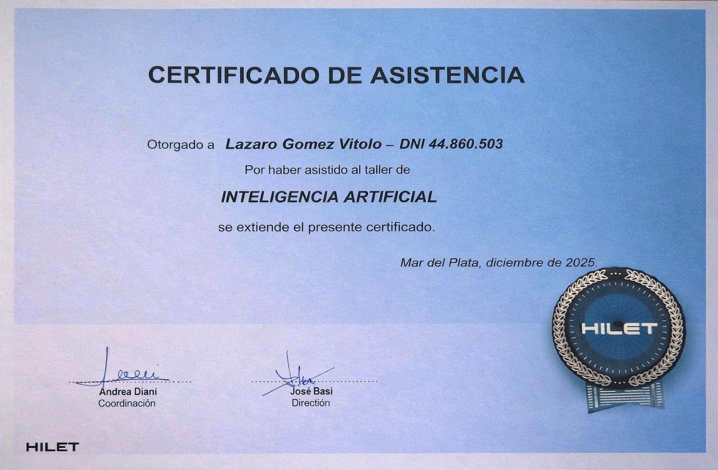 Certificate